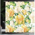 thumbnail image 4 of Ambesonne Rose Shower Curtain, Watercolor Wedding Flowers, 69"Wx75"L, Yellow Beige Green, 4 of 5