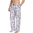 thumbnail image 3 of Kdxio Lavender Flowers Print Men's Sleep Pajama Pant Lounge Pants with Pockets, 3 of 8