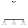 thumbnail image 5 of 213-BB-G42 Innovations Lighting Cone - 3 Light Island In Industrial Style-10 Inches Tall and 40.25 Inches Wide-Brushed Brass Finish-Clear Glass Color, 5 of 7