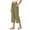 Armygreen, variant on Women Capri Pants Wide Leg High Waisted Drawstring Capris Summer Casual Linen Cropped Pants with Pockets