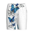 thumbnail image 4 of Easygdp Blue Flying Butterflies Men's Short Pajama Pants, Sleep Shorts, Household Pants, Casual Pants with Pockets - 4X-Large, 4 of 9