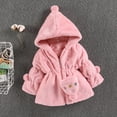 thumbnail image 2 of IROINNID Kids Baby Girls Winter Solid Cartoon Faux Wool Sweater Jacket Plus Velvet Thickening Coat Cloak Jacket Thick Warm Outerwear Clothes, 2 of 9