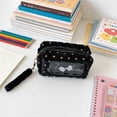 thumbnail image 4 of Estuche de gran capacidad para papelería y cosméticos con diseño de lazo, organizador portátil de tela para escuela, oficina y almacenamiento de maquillaje., 4 of 9