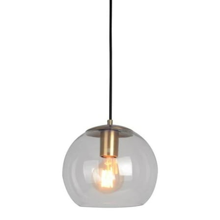Open Box Home Decorators Collection 1-Light Antique Brass and Glass Mini-Pendant