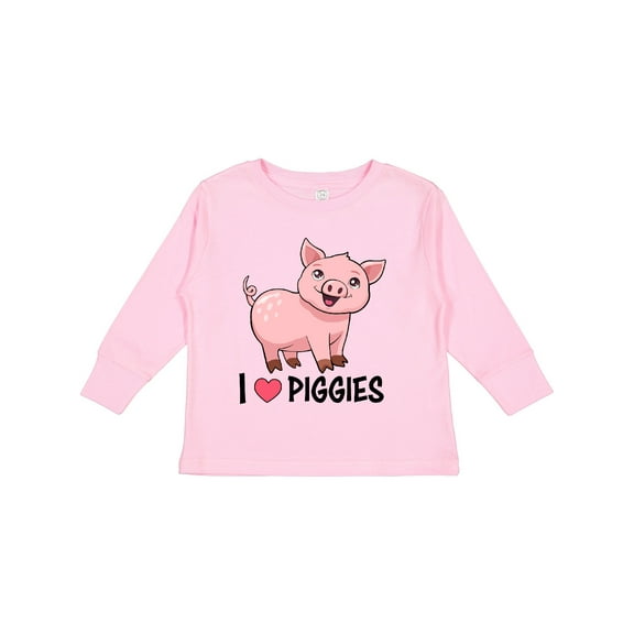 Inktastic I Love Piggies Cute Pig Boys or Girls Long Sleeve Toddler T-Shirt