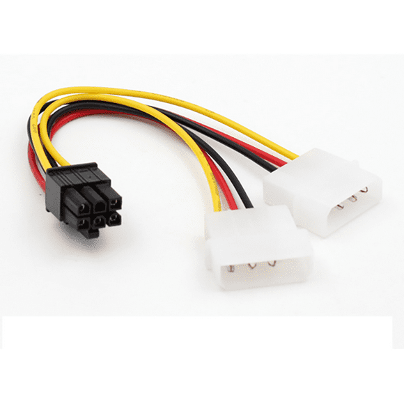 ATX IDE Molex Power 4 To 6-Pin PCIe Video Card Adapter Cable