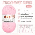 thumbnail image 2 of Uxcell 4PCS Hilo de ganchillo, hilo acrílico rosa de 200g, hilos suaves y esponjosos para tejer, 394 yardas en total, 2 of 6