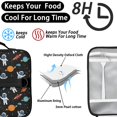 thumbnail image 4 of Astronaut and Planet Black Pattern Insulated Lunch Bag with Shoulder Strap and Bottle Holder,Bento School Lunch Bag Box,11x9.5x3.5 Inches, 4 of 5