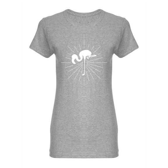 White Flamingo Silhouette Shaped T-Shirt Women -Image by Shutterstock, Female XX-Large
