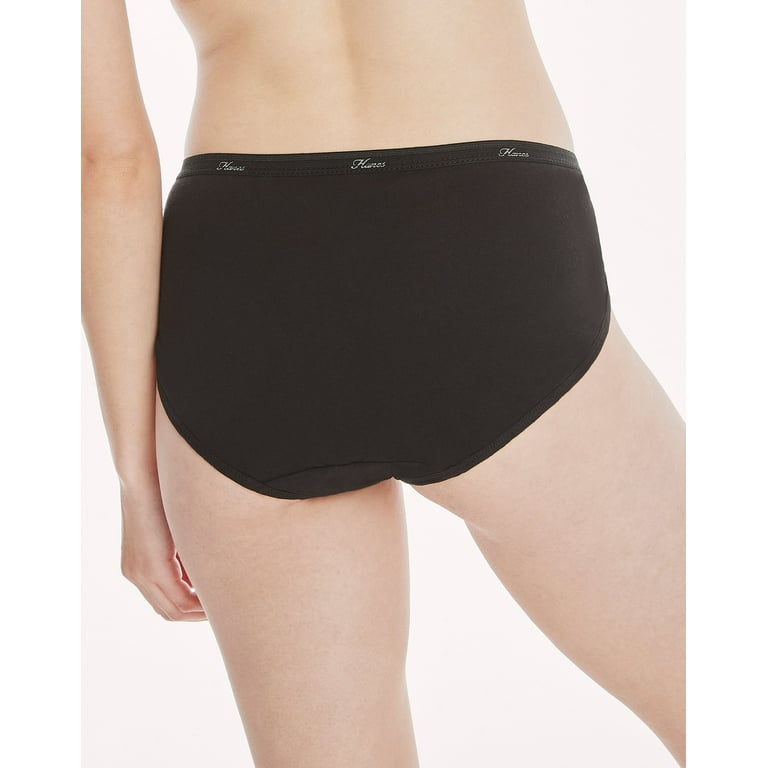 Hanes Women's Breathable Cotton Hi-Cut Underwear, Black, 10-Pack 8
