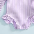 thumbnail image 6 of TOWED22 Baby Girls Long Sleeve Bathing Suits One Piece Swimsuits for Kids Sun Protection Rash Guard Swim Shirts Purple,18-24 M, 6 of 6