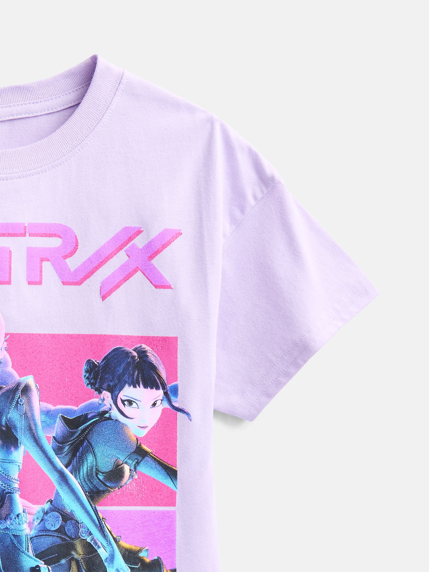 K Pop Demon Hunters Huntrix Girls Graphic Tee with Short Sleeves, Size XS-XL