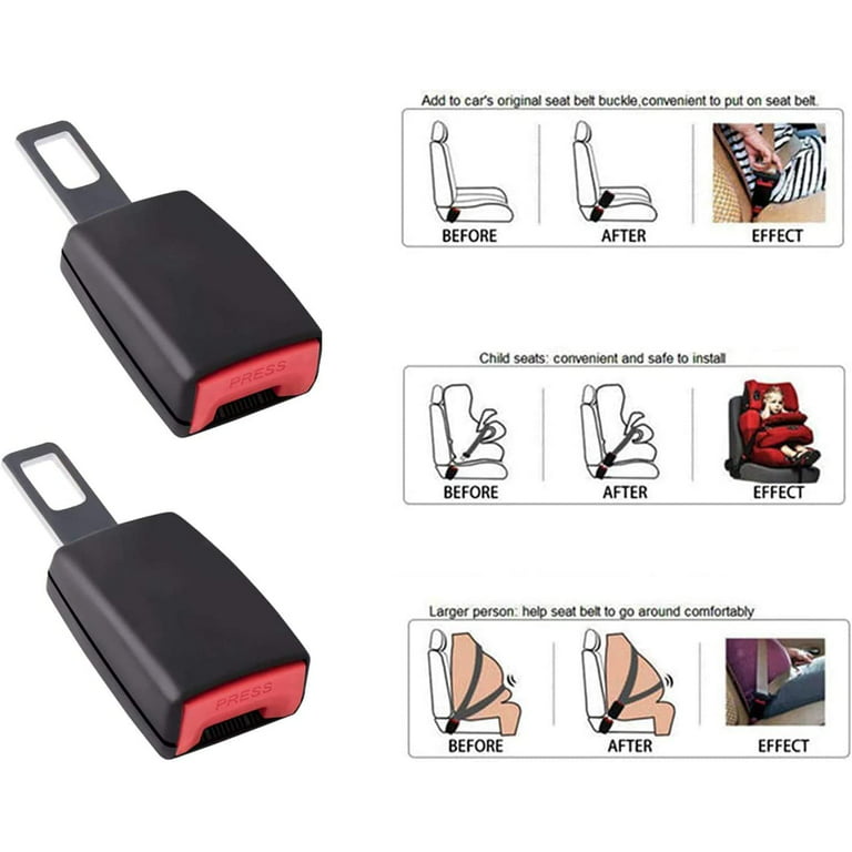 2PCS-Seat Belt Extender,Original Car Buckle Extender (7/8 Tongue Width)  Accessories for Cars, Easy to Install, Buckle Up and Drive-In Comfort