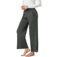 thumbnail image 4 of INSPIRE CHIC Women's Sleepwear Jogging Bottoms Yoga Casual Trousers Wide Leg Lounge Pants S Dark Gray, 4 of 5