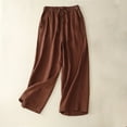 thumbnail image 3 of QUYUON Wide Leg Trouser Pants for Women Deals Spring Summer Solid Color Leisure Retro Drawstring Elastic Waist Pants Cropped Pants Womens Pants Dressy Casual Full Length Pant Leg Activewear Red XXL, 3 of 7