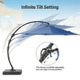 thumbnail image 3 of KAMEROUT 11FT Patio Umbrella with Base, Outdoor Deluxe Curvy Cantilever Umbrella for Patio Pool Deck, Navy Blue, 3 of 8