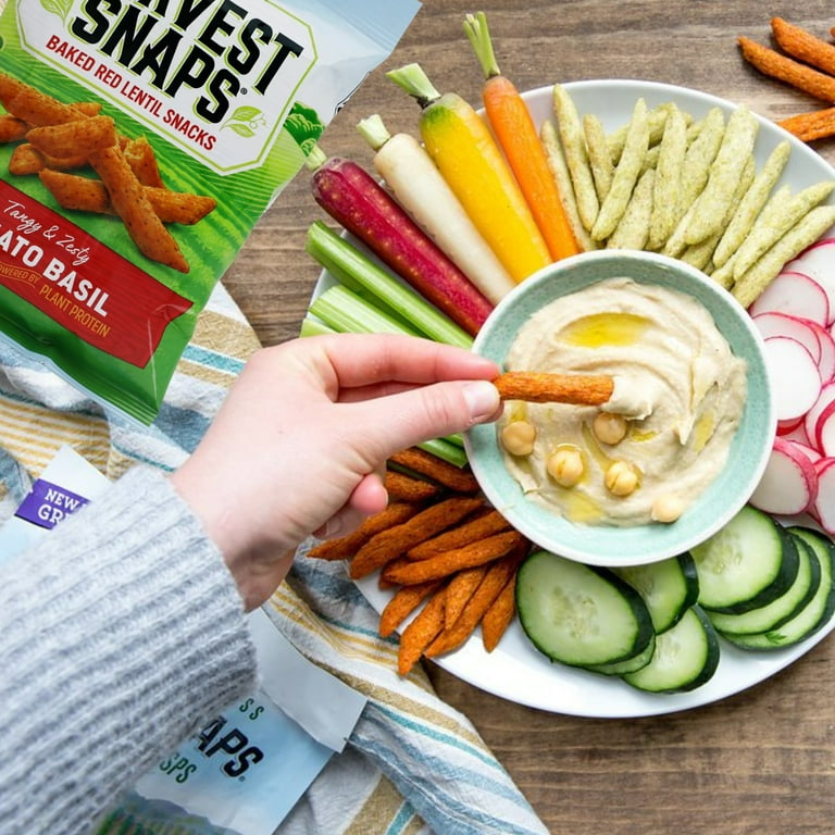 Harvest Snaps Red Lentil Tomato Basil Snack Crisps, Gluten-Free