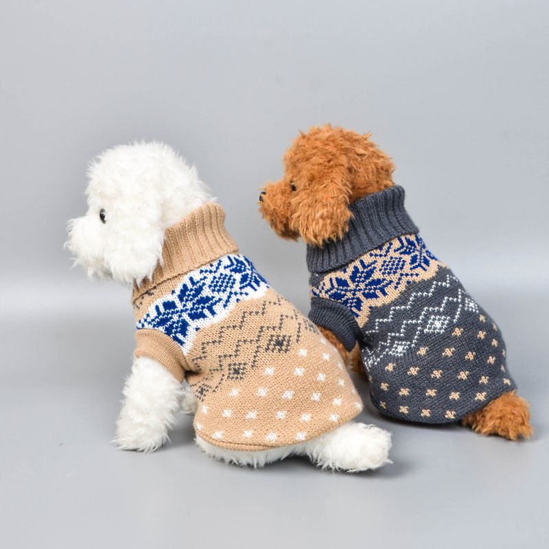 Pet Dog Classic Knitwear Sweater Fleece Warm Pup Dogs Shirt Soft Thickening Winter Pet Dog Cat Clothes Knit Dog Sweater with Good Stretch,Many Size for Cats and Small Dogs to Wear