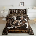 thumbnail image 2 of Manfei Rustic Horse Shose Comforter Sets Full Size, Texas Stars Comforters & Duvets, Farmhouse Cow Print Reversible Bedding Full Comforter Set, Breathable Bedroom Decoration, 3pcs, 2 of 8