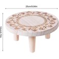 thumbnail image 5 of Mini taburete de madera decorativo redondo para macetas Decoración rústica para jardín interior y exterior (grande), 5 of 5