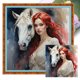 thumbnail image 1 of (11CTACC-6248__C__40X40) Hilo algodón ecológico bordado 11CT 3 hebras impresión 40*40cm kit serie personajes punto cruz niña pelirroja y caballo blanco, 1 of 9