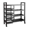thumbnail image 3 of Siruishop Étagères de Rangement avec Roues Étagère Métallique à 4 Niveaux pour Bureau Garde-Robe Garage 115cmx135cm, 3 of 8