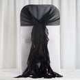 thumbnail image 3 of BalsaCircle Black Premium Solid Curly Chiffon Chair Sashes Wedding Slipcovers, 3 of 6