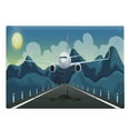 thumbnail image 1 of Airport Cutting Board, Digital Illustration of Airplane Taking Off from Runway on Mountains Backdrop, Decorative Tempered Glass Cutting and Serving Board, in 3 Sizes, by Ambesonne, 1 of 2