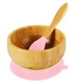 thumbnail image 1 of Baby Bowl and Spoon Set Natural Bamboo Toddle Tableware, 1 of 9