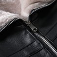 thumbnail image 6 of Baqcunre Jackets for Men,Men's Autumn And Winter Stand Collar Leather Jacket Zip Faux Leather Jacket Long Sleeve Jacket,Winter Coats for Men Leather Jacket Mens Winter Coats Black XXL, 6 of 8
