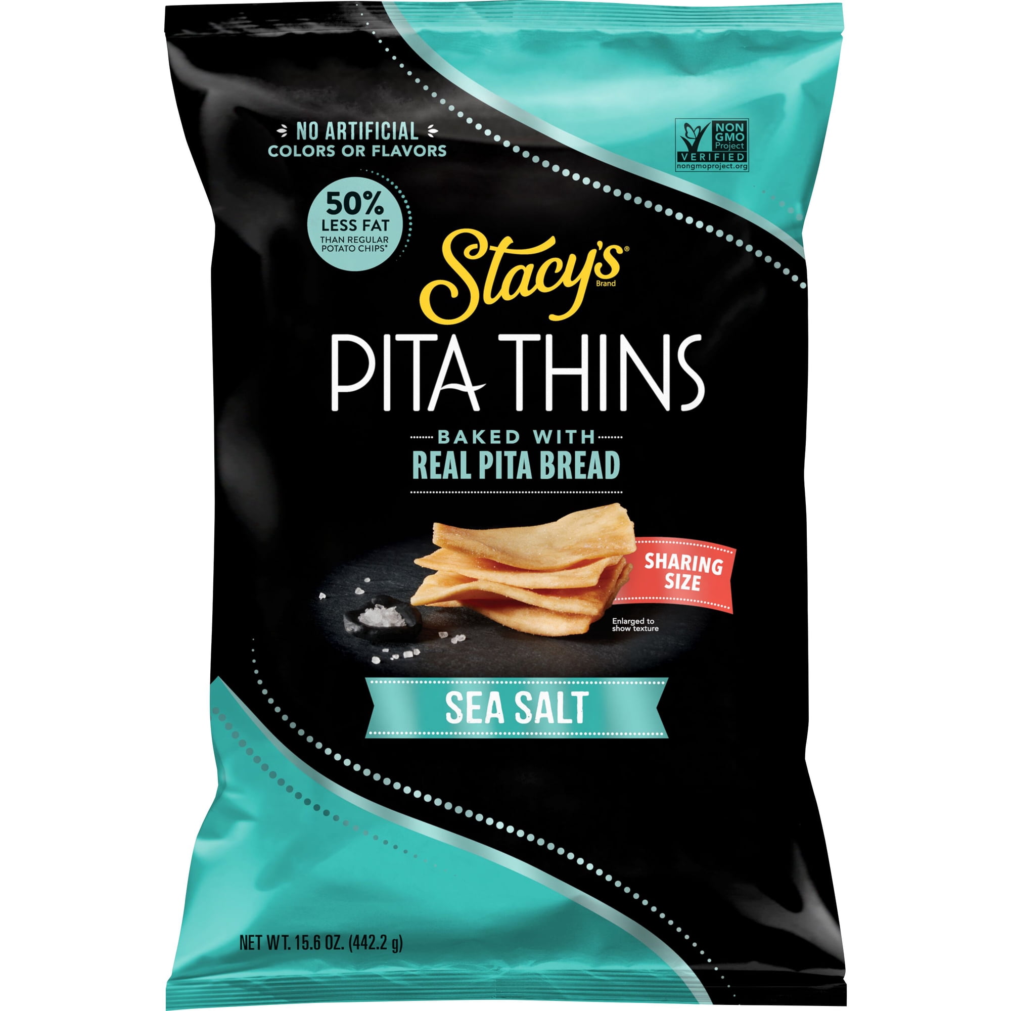 Stacy’s No Artificial Colors or Flavors Sea Salt Pita Thins Bag, 15.6 oz