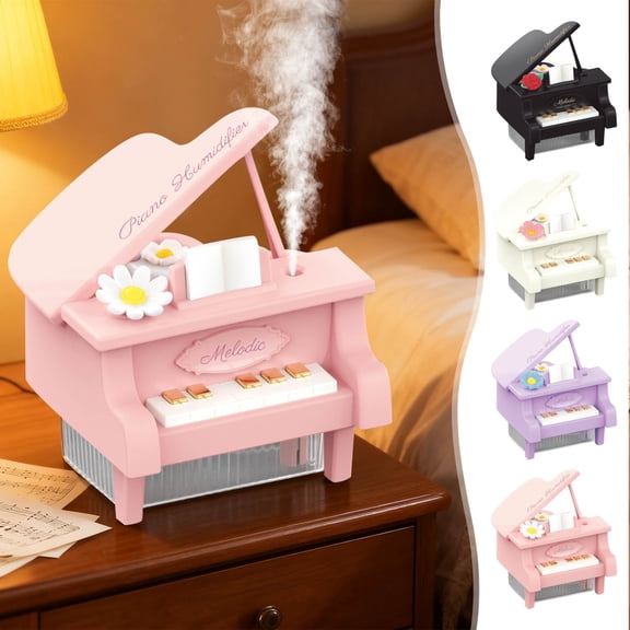 Viflosae Humidifier Cool Mist Humidifiers Piano - Flower Humidifier - USB Charged for Bedroom AC Room - Moisturizing with Fine Mist2 Mist Modes Colorful Light
