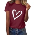thumbnail image 1 of Diufon Hauts de la Saint-Valentin pour Femmes Tunique Décontractée à Manches Courtes Col Rond Chemisier Imprimé Graphique Mignon Tendance, 1 of 6