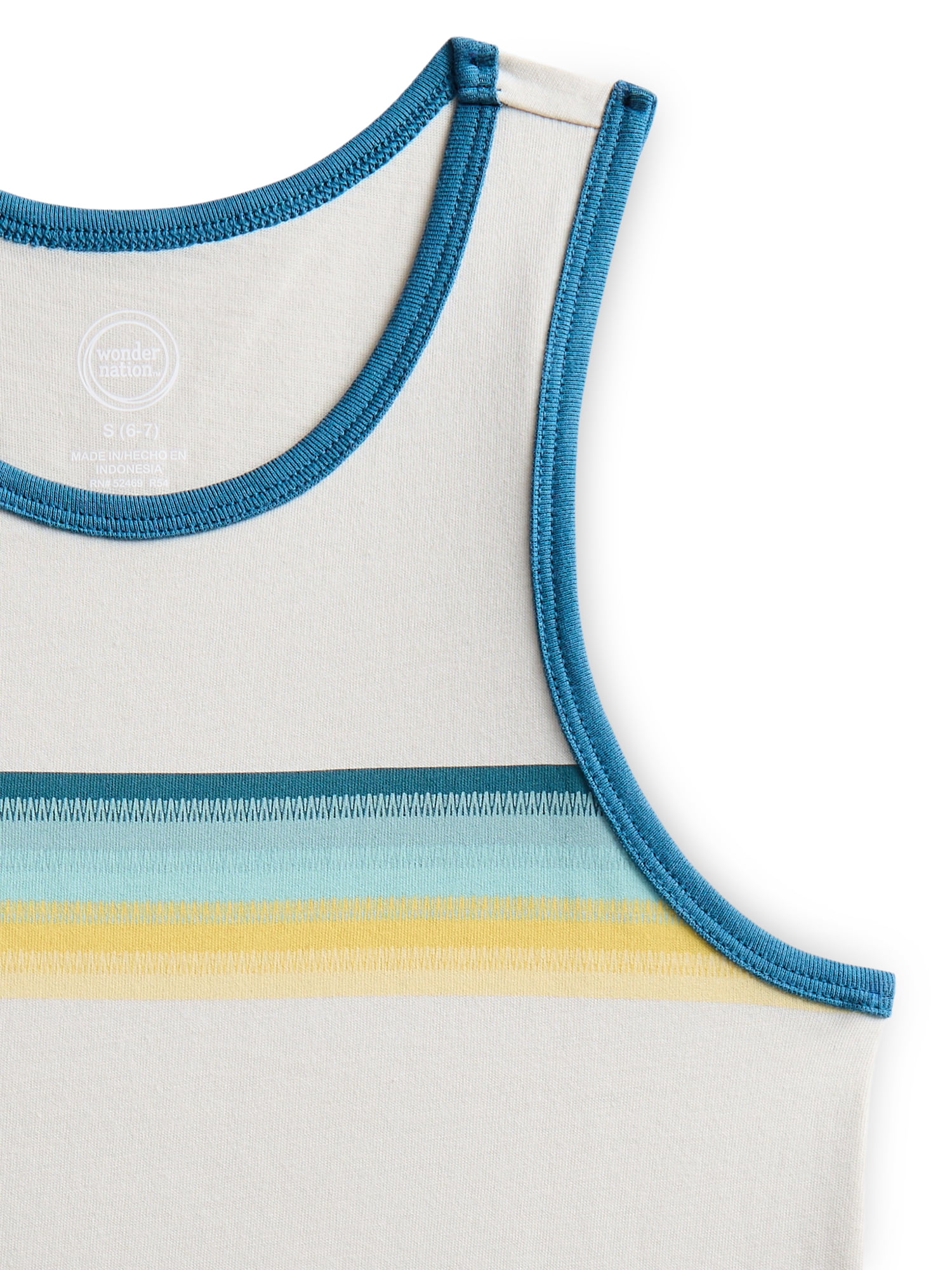 Wonder Nation Boys Chest Stripe Tank Top, Sizes XS-XXL and Husky