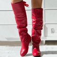 thumbnail image 7 of KELINFONG Womens Knee High Boots Soft Slouchy Low Stacked Heel Riding Boots Wide Calf Knee High Booties, 7 of 7