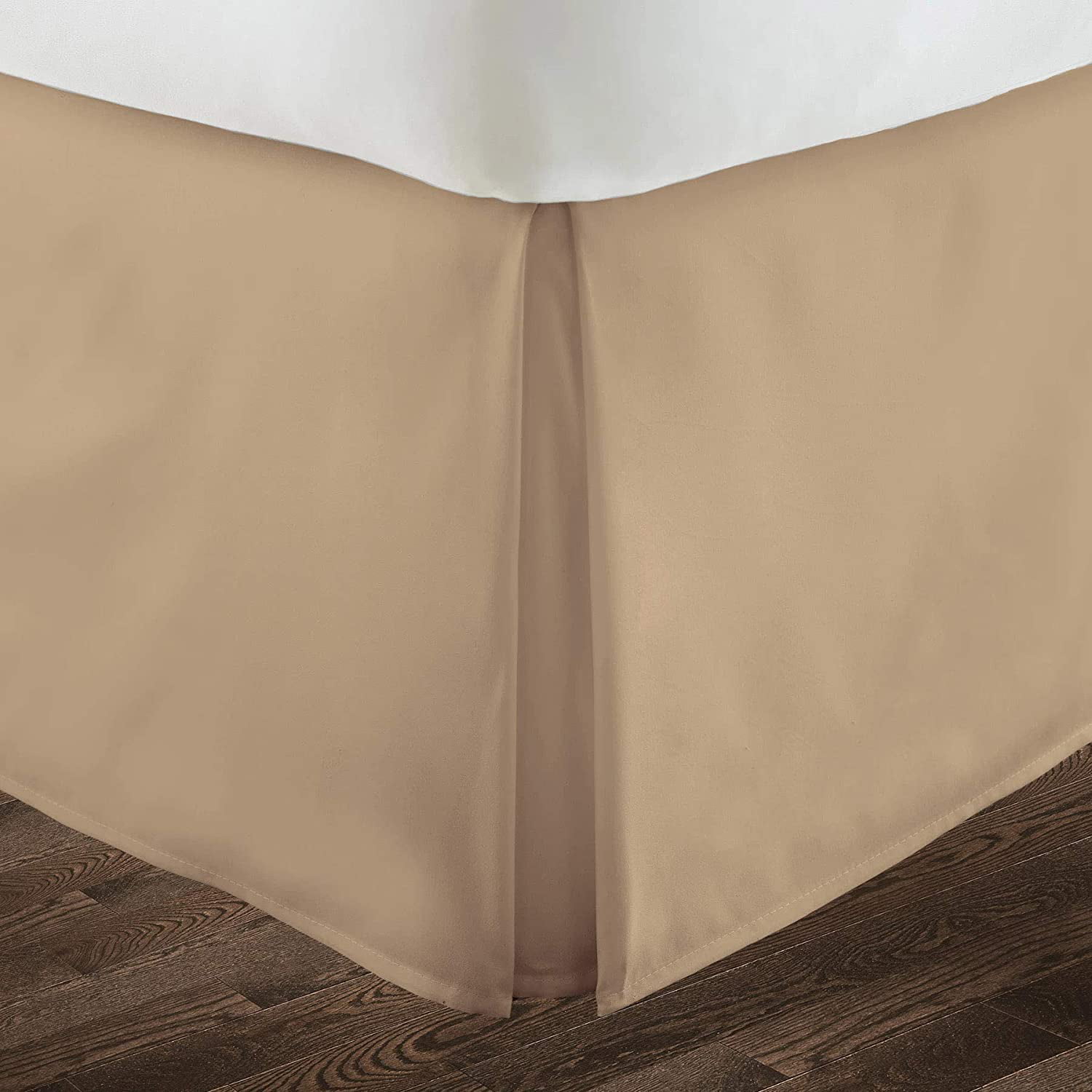 Luxury Hotel Quality Bedding Tailored Bed Skirts,15" Drop Length Pleated 