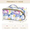 thumbnail image 4 of FORMRS Makeup Bag Travel Cosmetic Organizer for Women Fold Flat Zipper Pouch with Handle, Retro Simple Shapes, 4 of 8