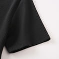thumbnail image 6 of 2 PC Outfit Set for Men Collared Short Sleeve Button Down Shirt and Drawstring Shorts Casual Summer Ribbed Outfit Sets Black M, 6 of 8