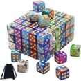 thumbnail image 1 of GFDYREE 100 Pieces Dices 12mm 6 Sided Dice Two Tone Square Corner Dices Tiny Game Dice for Tenzi, Farkle, Yahtzee, Bunco or Teaching Math with a Drawstring Storage Bag, 1 of 7