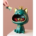 thumbnail image 3 of Estatua de gato que ríe, caja de almacenamiento de gato de boca grande, escultura de gato de la suerte, caja de almacenamiento de gato de la suerte, cuenco para llaves de gatito, bandeja para joyas, 3 of 4