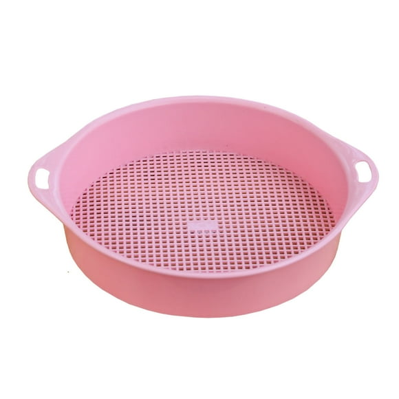 ZOUSSIQI Soil Sifter 3mm PP Tetragonum Hole Soil Sifter Portable Soil Sifter Screen Filtering Earth and Stone Tools for Garden Pink JU316-83946
