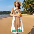 thumbnail image 4 of Goofa Cute Sloth In Yoga Pose Tree Pattern Women Summer Short Sleeve Midi Dress with Pockets Casual Aline Flowy Tshirt Dress Vocation Beach Sundress, 4 of 6