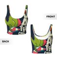 thumbnail image 5 of Haiem Dinosaur Basketball Player Pattern Womens Sports Bra - U Neck Padded Low Impact Yoga Bra Workout Crop Top Gym Moisture-Wicking Workout Vest -, 5 of 9