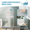 thumbnail image 4 of PawHut 49" Large Rolling Bird Cage Cockatiel Play House Perch Swing, White, 4 of 10