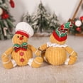 thumbnail image 7 of Christmas Gingerbread Man Doll Stuffed Merry Christmas Ornament Cartoon Doll Figurine with Cook Hat Santa Hat for Home Decor, 7 of 7