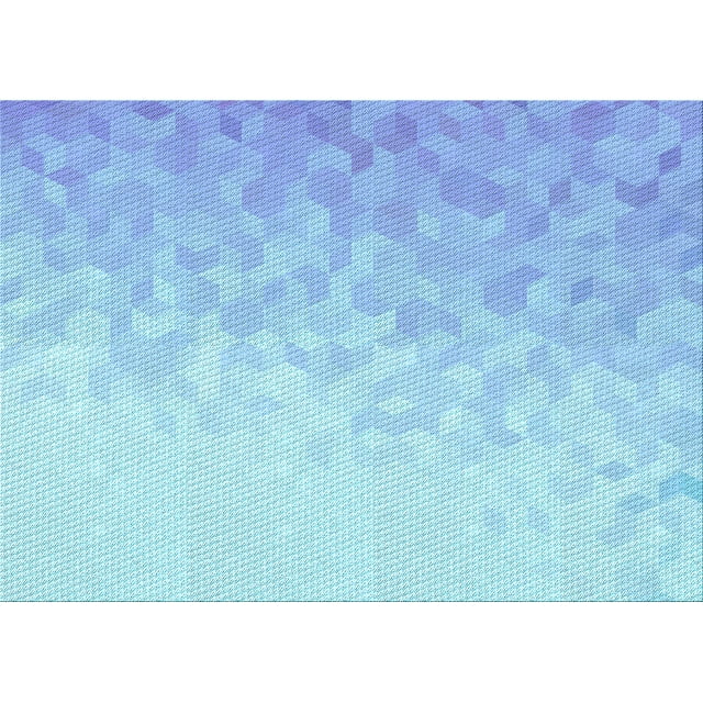 Ahgly Tapis Rectangulaire Lavable en Machine Bleu Cristal Transitionnel, 7 Pieds x 9 Pieds