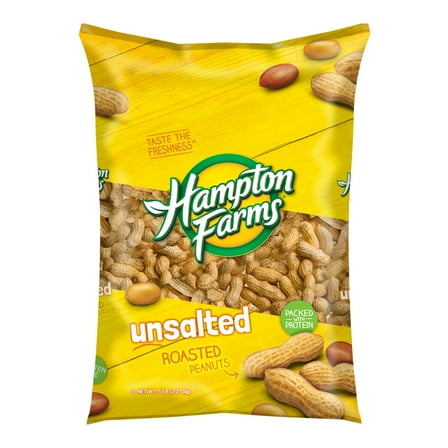 Hampton Farms Unsalted Roasted In-Shell Peanuts, 5 lbs.
