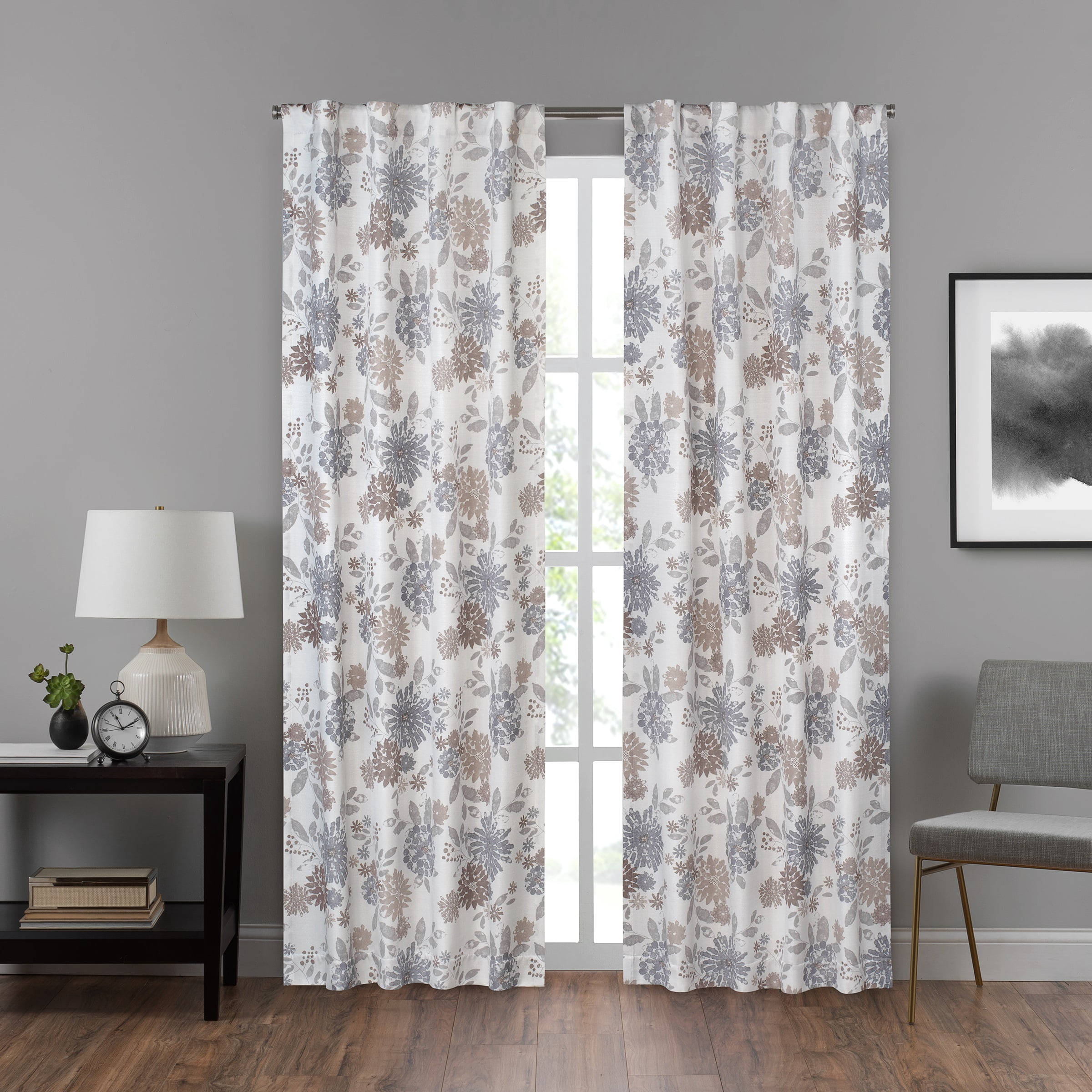Eclipse Draftstopper Summit Botanical Print Room Darkening Rod Pocket