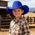 thumbnail image 2 of Uobin Kids Western Cowboy Hat For Children Adjustable Sun Headwear Boys Girls Easy Care Toddler Everyday Adventures Outdoor Play, 2 of 4