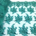 thumbnail image 5 of Floral Bridal Lace Sequins Beaded Scallop Fabric for Dresses 52’’ BTY (Spring Green), 5 of 5